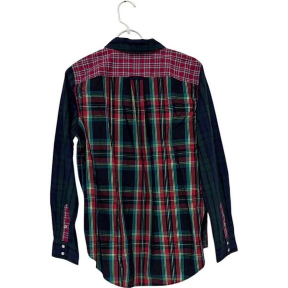 Vineyard Vines Womens Button Up Shirt 12 Multicolor Relaxed Fit Patchwork Plaid - Picture 2 of 10